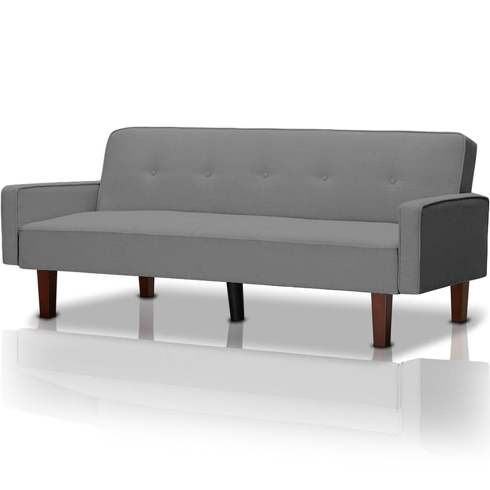 Divano Ribaltabile Letto Clik Clak 3 Posti Tessuto Imbottito Recliner Grigio in Divani Danyx - Casoria, commercioVirtuoso.it