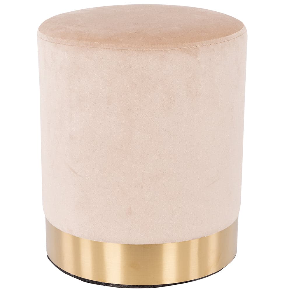 Pouf Poggiapiedi Velluto, Struttura Legno Base dorata 31x31x38cm Beige in Panche contenitore Danyx - Casoria, commercioVirtuoso.it