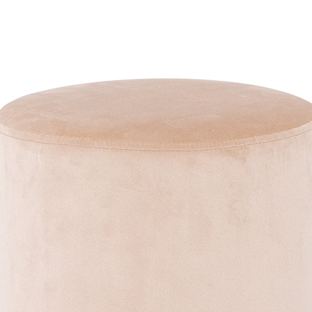 Pouf Poggiapiedi Velluto, Struttura Legno Base dorata 31x31x38cm Beige in Panche contenitore Danyx - Casoria, commercioVirtuoso.it