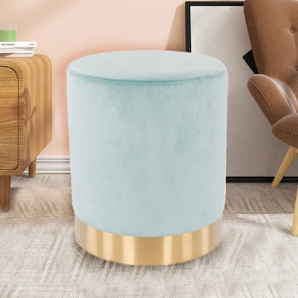 Pouf Poggiapiedi Velluto, Struttura Legno Base dorata 31x31x38cm Celeste in  Danyx - Casoria, commercioVirtuoso.it