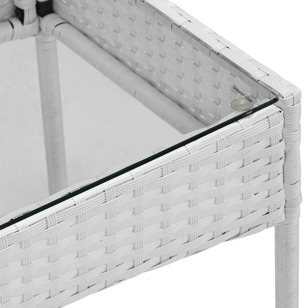 Set da Giardino 4pz in Polyrattan 2 Poltrone 1 Tavolino 1 Divano uso Esterno Bianco in Divanetti Danyx - Casoria, commercioVirtuoso.it