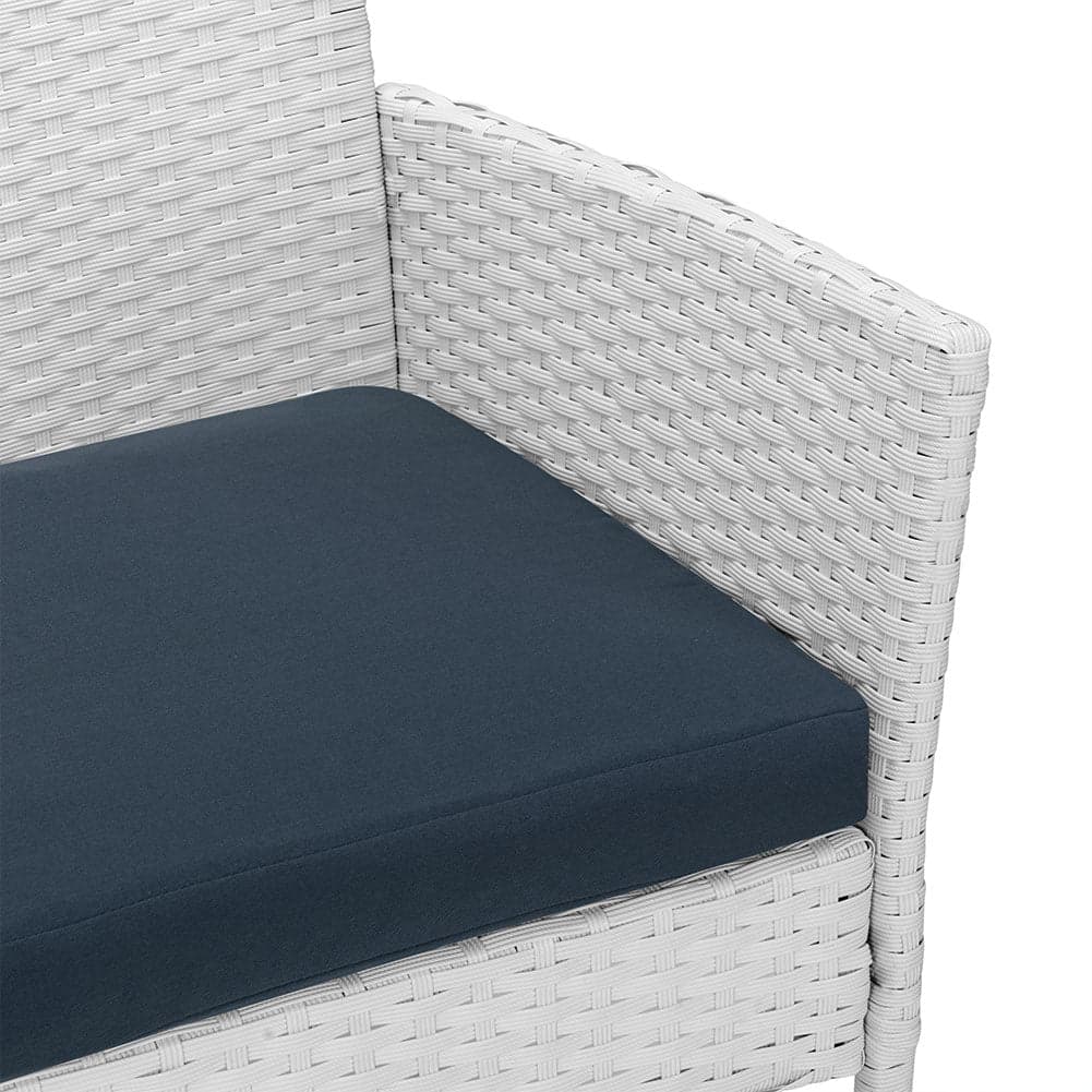 Set da Giardino 4pz in Polyrattan 2 Poltrone 1 Tavolino 1 Divano uso Esterno Bianco in Divanetti Danyx - Casoria, commercioVirtuoso.it