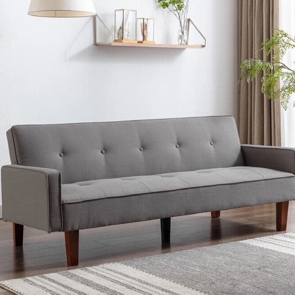 Divano Ribaltabile Letto Clik Clak 3 Posti Tessuto Imbottito Recliner Grigio in Divani Danyx - Casoria, commercioVirtuoso.it