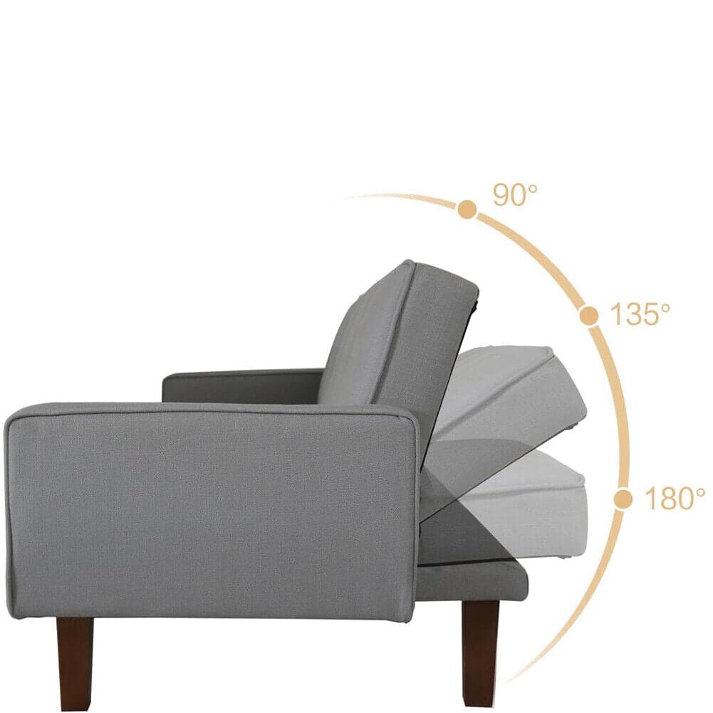 Divano Ribaltabile Letto Clik Clak 3 Posti Tessuto Imbottito Recliner Grigio in Divani Danyx - Casoria, commercioVirtuoso.it
