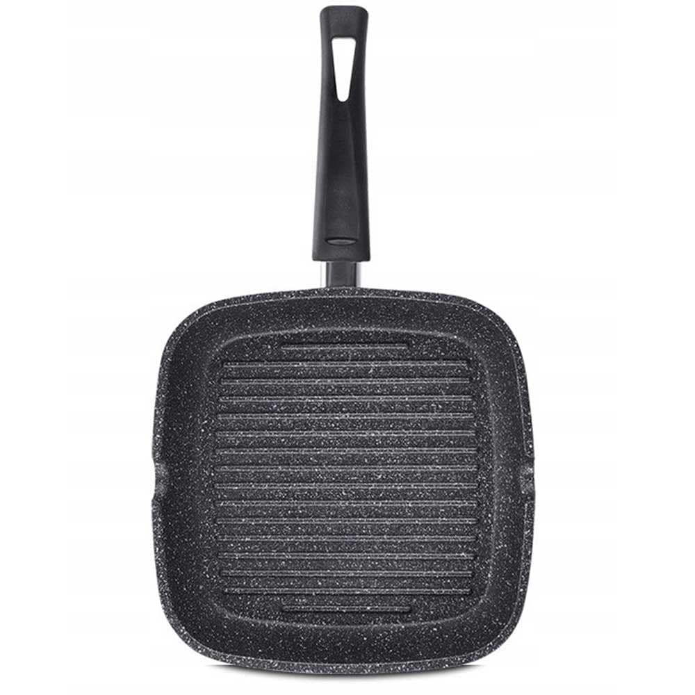 Bistecchiera Antiaderente  28x28 cm Induzione Manico Soft Griglia Effetto Barbecue in Padelle grill Danyx - Casoria, commercioVirtuoso.it