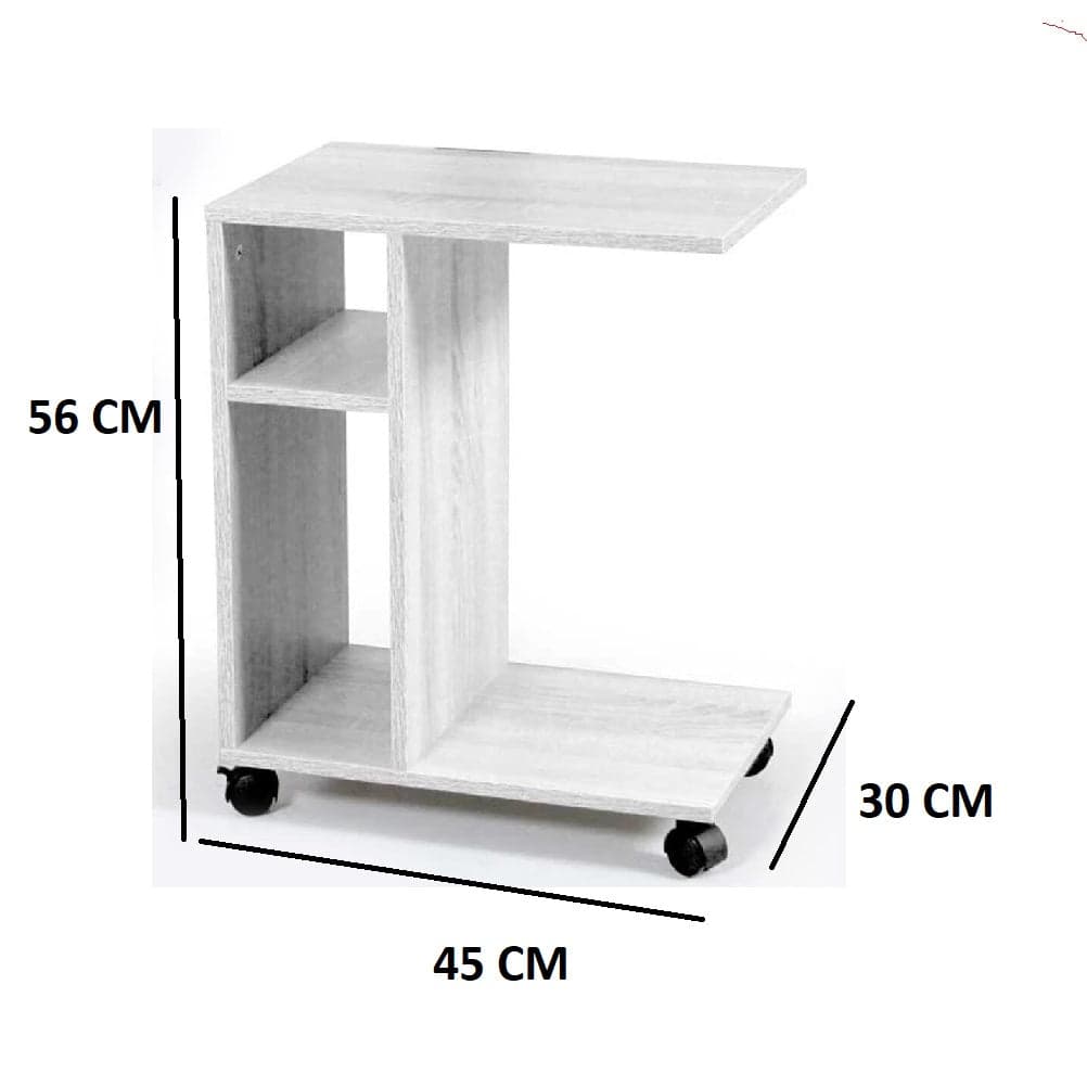 Tavolino Multifunzione Porta Pc Laterale Divano con Libreria e Ruote Bianco in Tavolini da caffè Danyx - Casoria, commercioVirtuoso.it