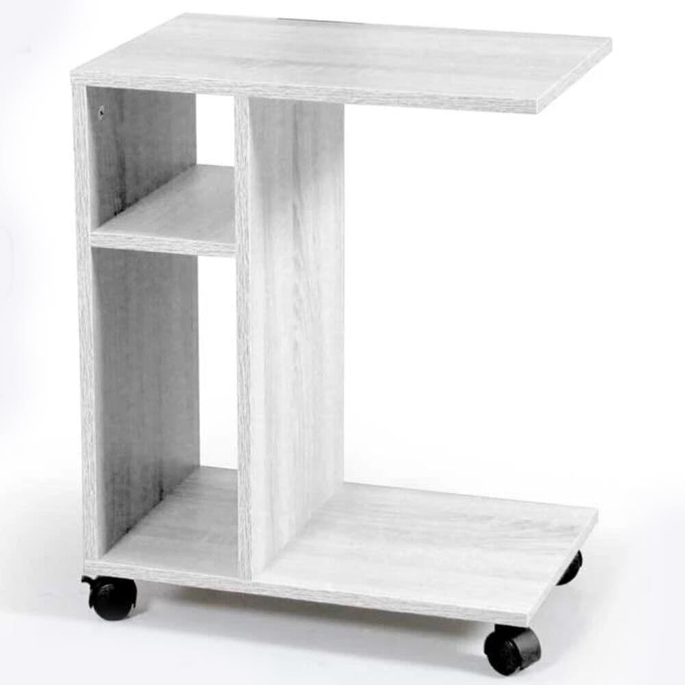 Tavolino Multifunzione Porta Pc Laterale Divano con Libreria e Ruote Bianco in Tavolini da caffè Danyx - Casoria, commercioVirtuoso.it