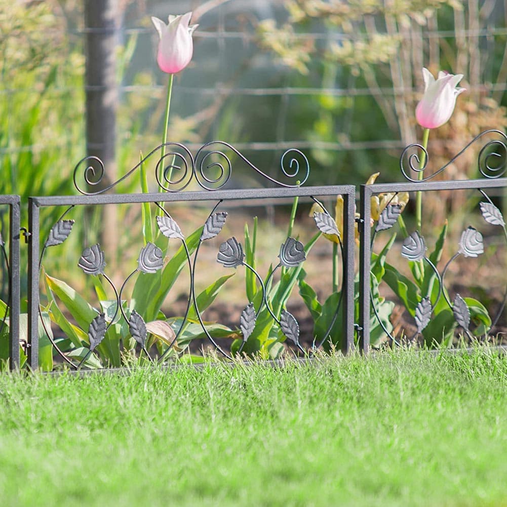 Bordatura Recinzione Giardino in Metallo Nero 225 cm Bordo Aiuole 4 Pannelli H34 cm in Bordature da giardino Danyx - Casoria, commercioVirtuoso.it