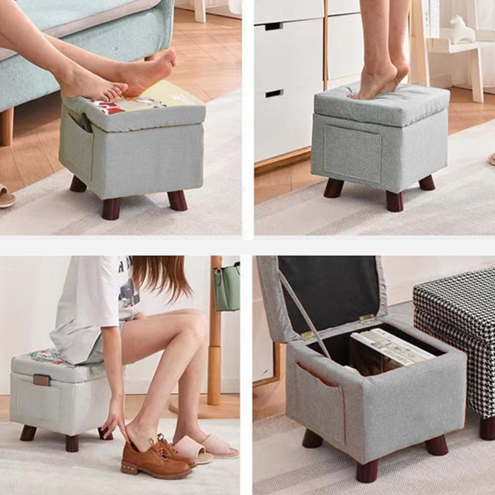 Pouf Cameretta Contenitore in Tessuto Poggiapiedi Porta Giocattoli Grigio in Panche contenitore Danyx - Casoria, commercioVirtuoso.it