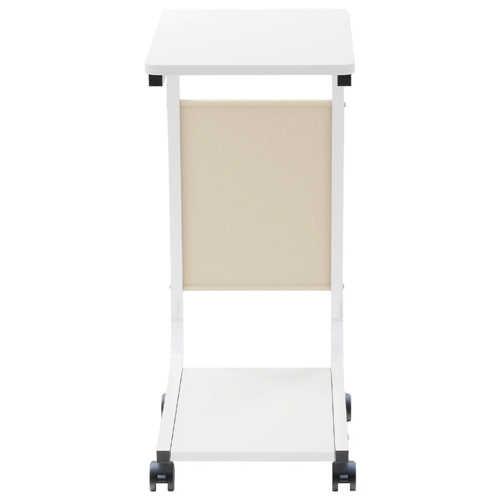 Tavolino per Divano Multifunzione 4 Ruote Moderno Borsa Portaoggetti Bianco in Tavolini bassi Danyx - Casoria, commercioVirtuoso.it