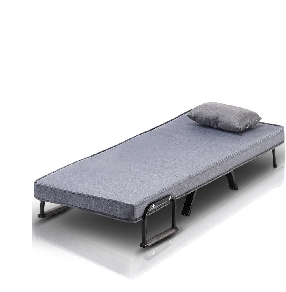 Poltrona Pieghevole Letto con Recliner Seduta Morbida e Braccioli Grigio Salvaspazio in Poltrone relax et chaise longue Danyx - Casoria, commercioVirtuoso.it