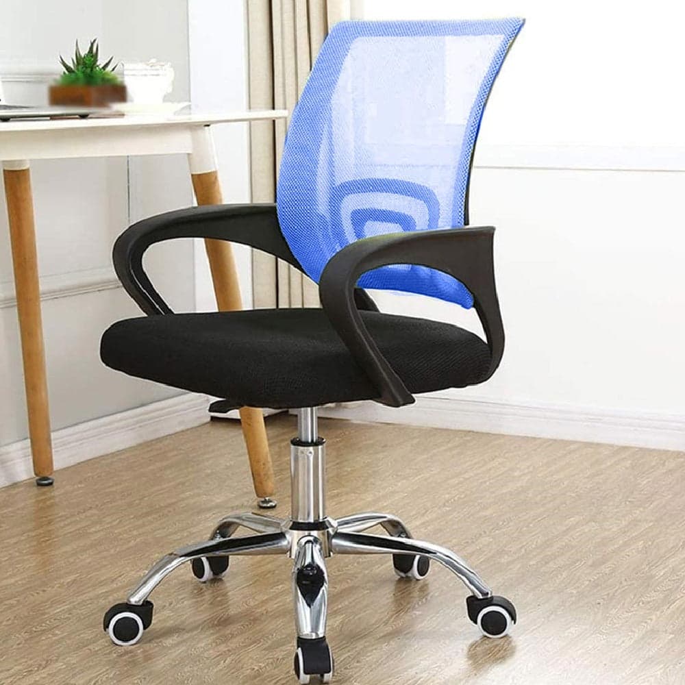 Sedia Ufficio Scrivania Base in Acciaio Girevole Altezza Regolabile Traspirante Blu in Sedie da scrivania Danyx - Casoria, commercioVirtuoso.it