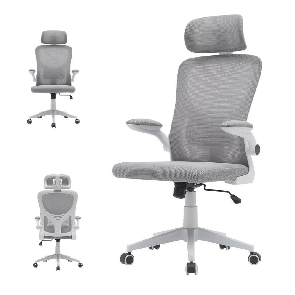 Sedia da Ufficio Tessuto Traspirante Schienale Inclinabile Grigio Poltrona da Scrivania Girevole in Sedie da scrivania Danyx - Casoria, commercioVirtuoso.it