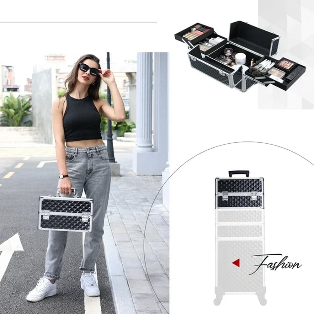 Trolley Makeup 4in1 Valigetta Nero Trucco Estetista Beauty Case Ruote Staccabili in Beauty Case da viaggio Danyx - Casoria, commercioVirtuoso.it