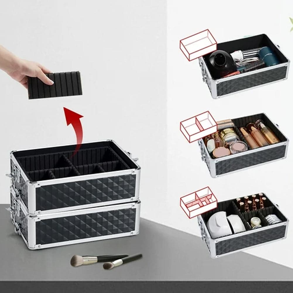 Trolley Makeup 4in1 Valigetta Nero Trucco Estetista Beauty Case Ruote Staccabili in Beauty Case da viaggio Danyx - Casoria, commercioVirtuoso.it