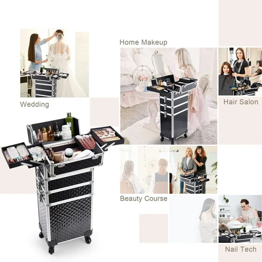 Trolley Makeup 4in1 Valigetta Nero Trucco Estetista Beauty Case Ruote Staccabili in Beauty Case da viaggio Danyx - Casoria, commercioVirtuoso.it
