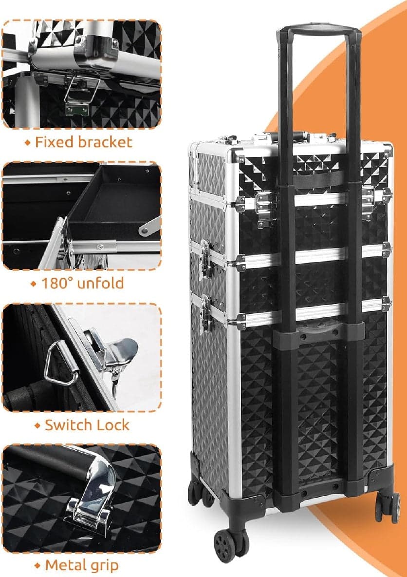 Trolley Professionale 3in1 Makeup Estetista Beauty Case con Ruote Staccabili 4 scomparti in Beauty Case da viaggio Danyx - Casoria, commercioVirtuoso.it
