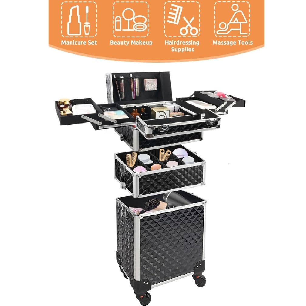 Trolley Professionale 3in1 Makeup Estetista Beauty Case con Ruote Staccabili 4 scomparti in Beauty Case da viaggio Danyx - Casoria, commercioVirtuoso.it