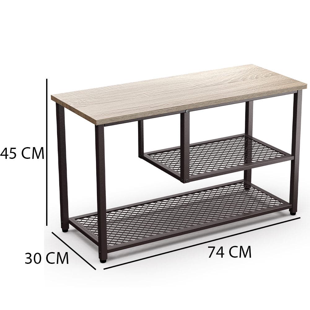 Mobile Scarpiera Metallo e Legno 74x30 H45cm Ingresso Corridoio Ufficio Minimal Bronzo in Scarpiere Danyx - Casoria, commercioVirtuoso.it