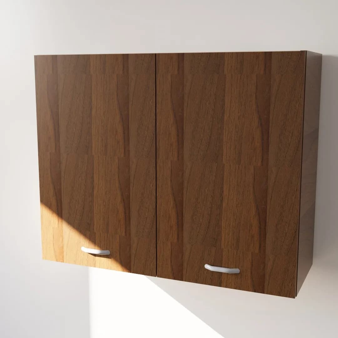 Pensile Cucina in Legno Nobilitato Noce con Ante Altezza 72 cm