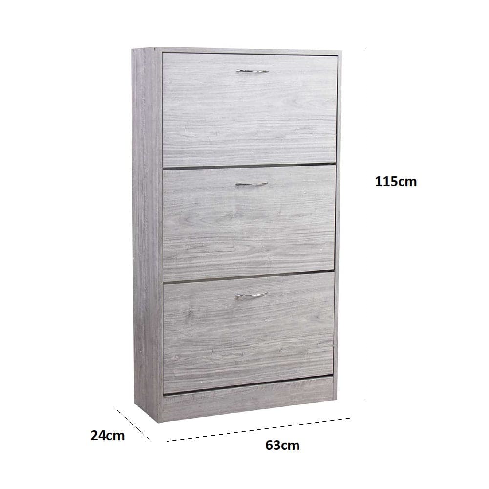 Scarpiera 3 Ante Salvaspazio Doppia Profondità con Maniglia Colore Grigio 63x24x115cm in Scarpiere Danyx - Casoria, commercioVirtuoso.it