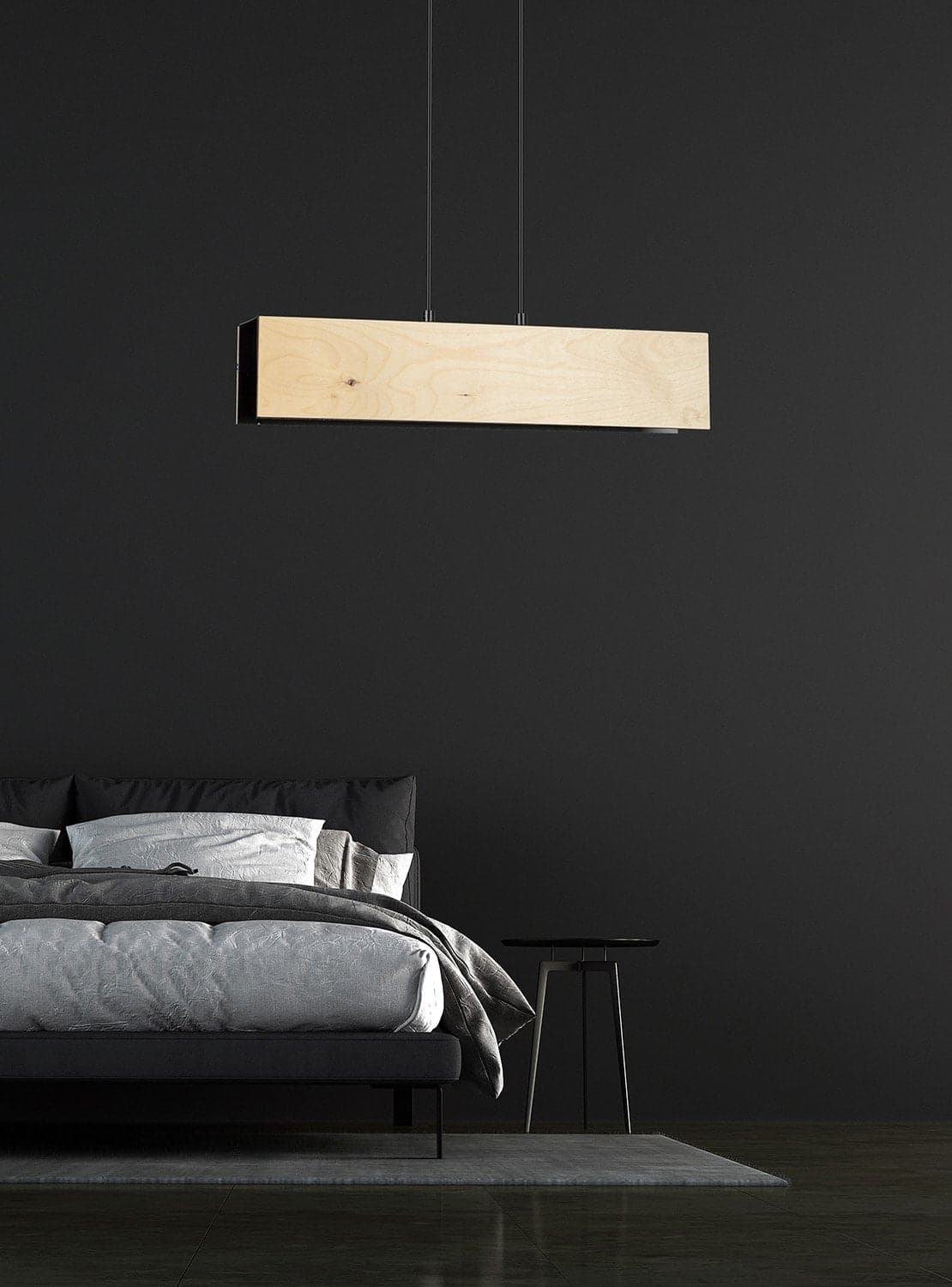 Lampadario 2 Luci Carlo In Acciaio Nero Corpo Rettangolare E Legno Naturale in Lampade a sospensione LuceArt - Montecorvino Pugliano, commercioVirtuoso.it