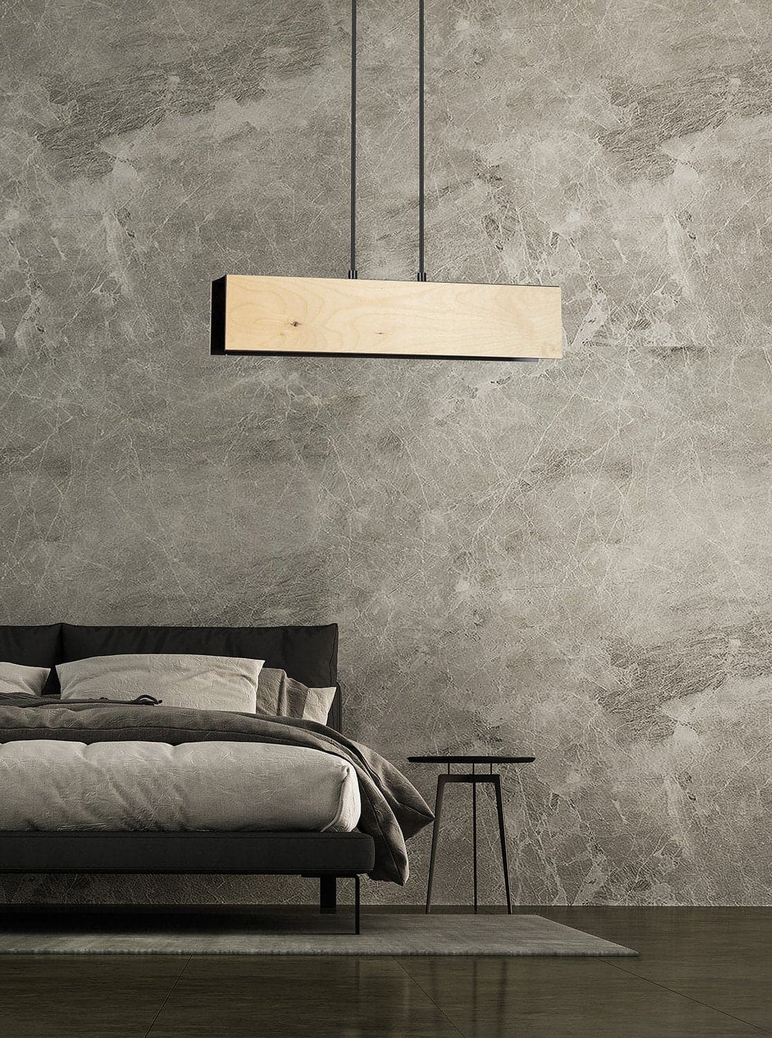 Lampadario 2 Luci Carlo In Acciaio Nero Corpo Rettangolare E Legno Naturale in Lampade a sospensione LuceArt - Montecorvino Pugliano, commercioVirtuoso.it