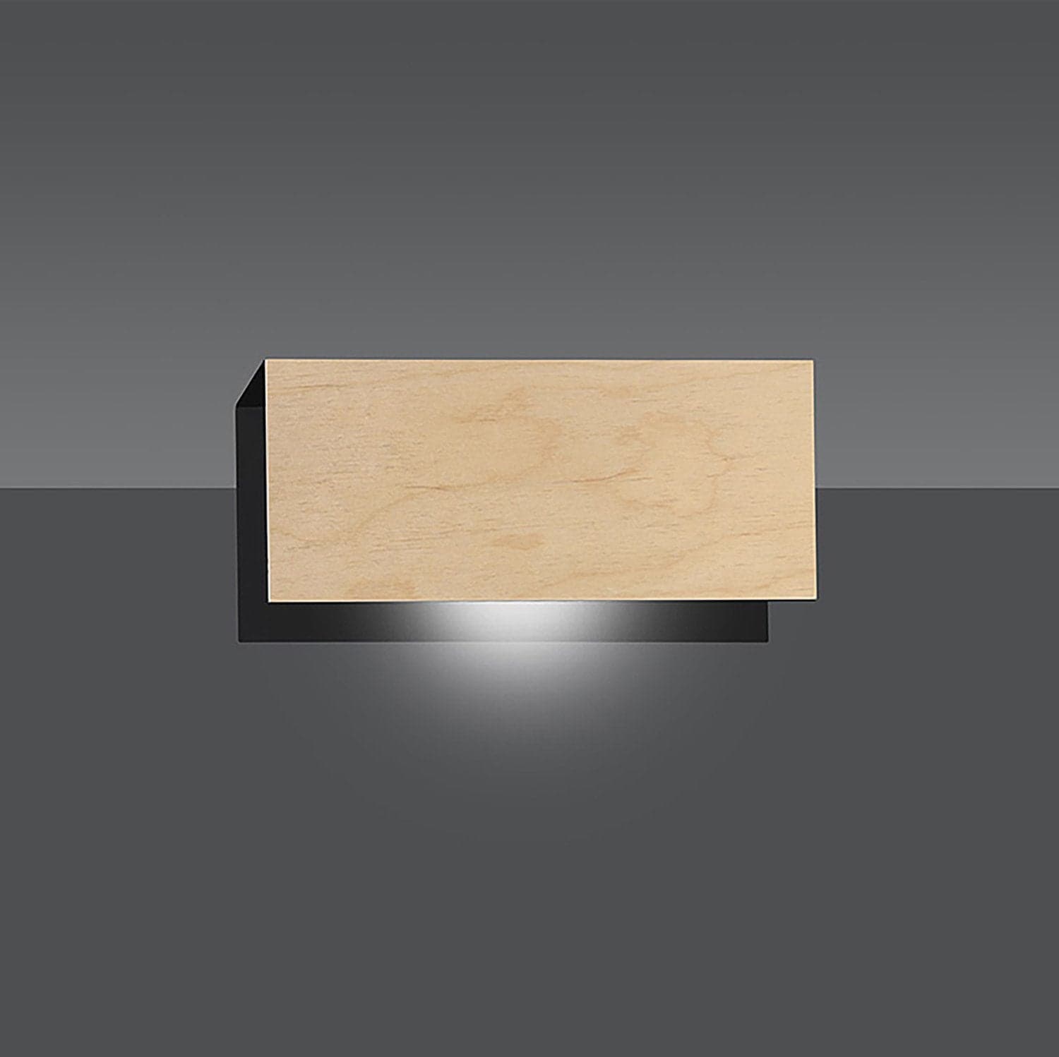 Applique 1 Luce Carlo In Acciaio Nero Corpo Rettangolare E Legno Naturale in Applique LuceArt - Montecorvino Pugliano, commercioVirtuoso.it