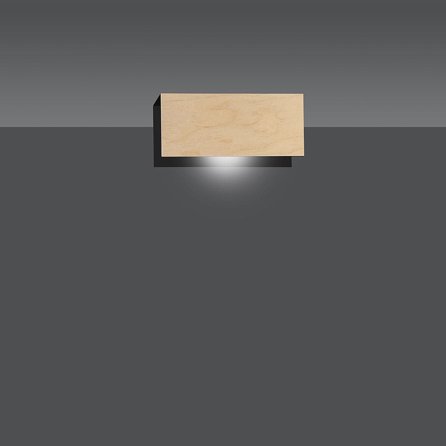 Applique 1 Luce Carlo In Acciaio Nero Corpo Rettangolare E Legno Naturale in Applique LuceArt - Montecorvino Pugliano, commercioVirtuoso.it