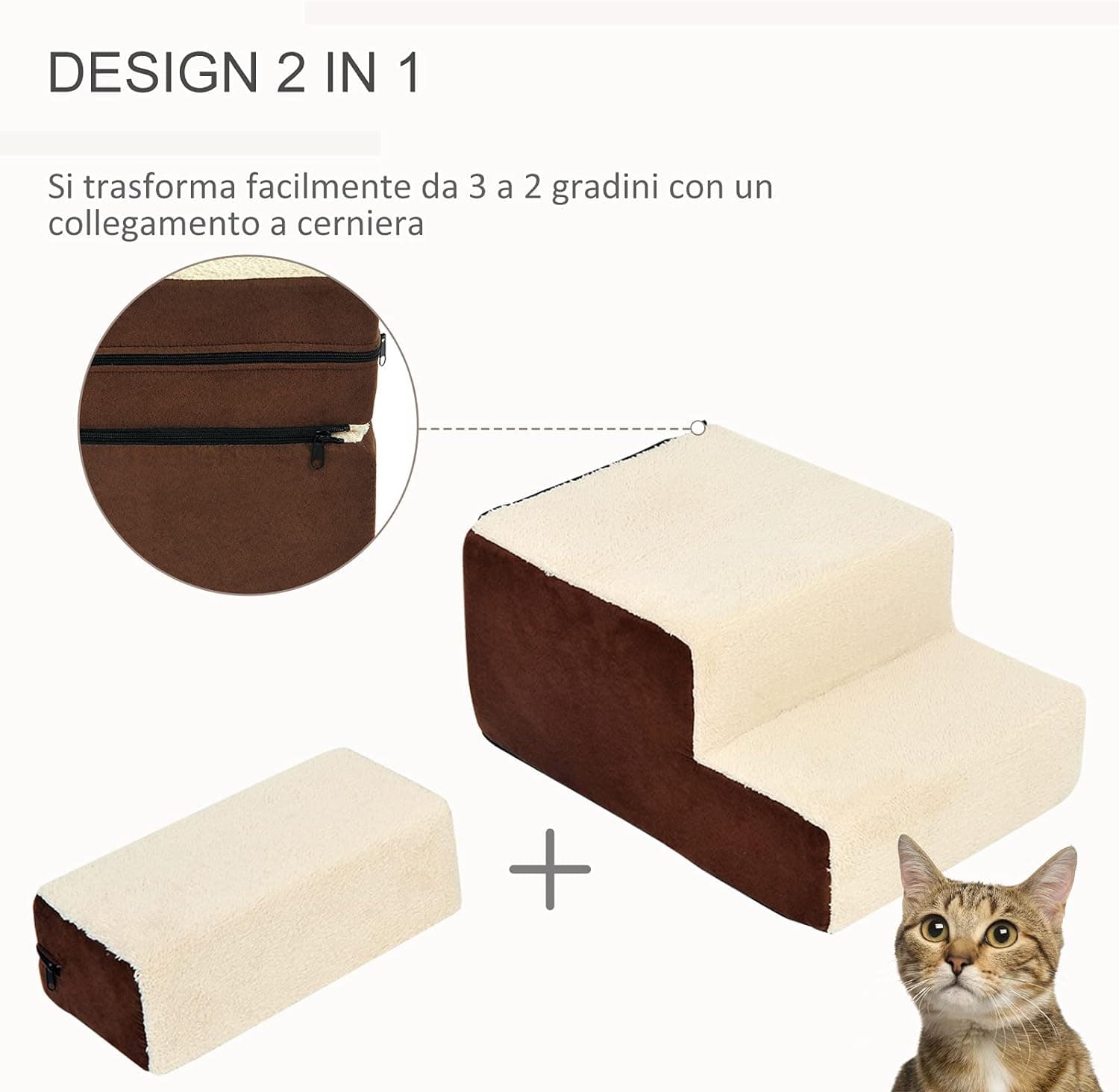 Scala per Cani con Tappetino Antiscivolo 54x40 H39cm 3 Gradini Rimovibili in Scale e gradini Danyx - Casoria, commercioVirtuoso.it