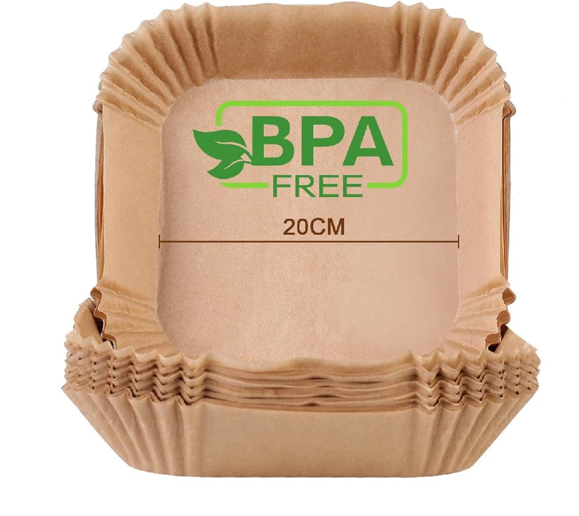Carta Forno per Friggitrice ad Aria Maxi Scorta 150pz 20x20 H4,5cm Biodegradabili in Carta forno Danyx - Casoria, commercioVirtuoso.it