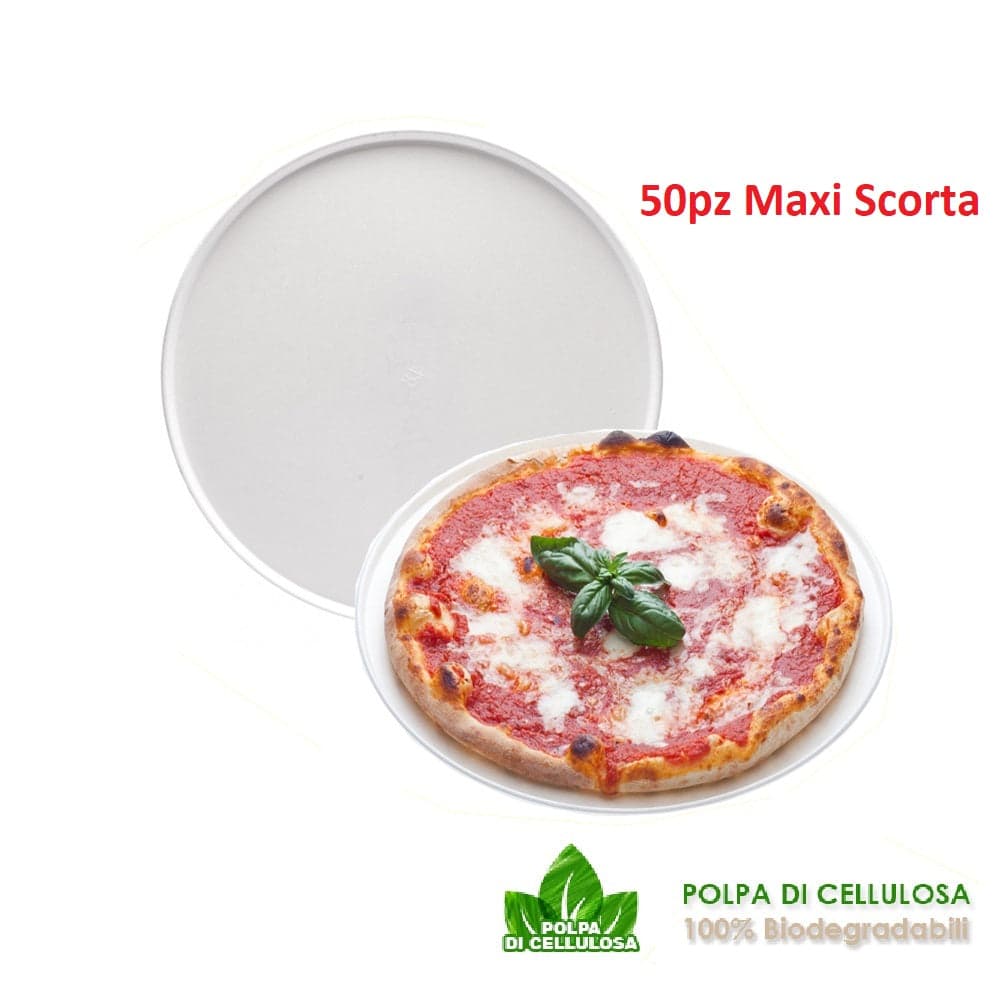 Piatti Monouso Pizza 50pz 32.5 cm 100% Biodegradabili Bianco in Piatti Danyx - Casoria, commercioVirtuoso.it