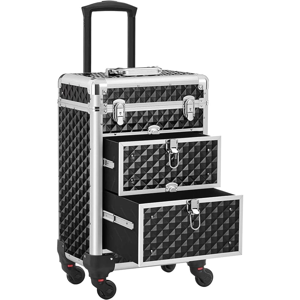 Trolley Lavoro Make up Alluminio Porta Trucco Estetista Beauty 4 Ruote Nero in Beauty Case da viaggio Danyx - Casoria, commercioVirtuoso.it