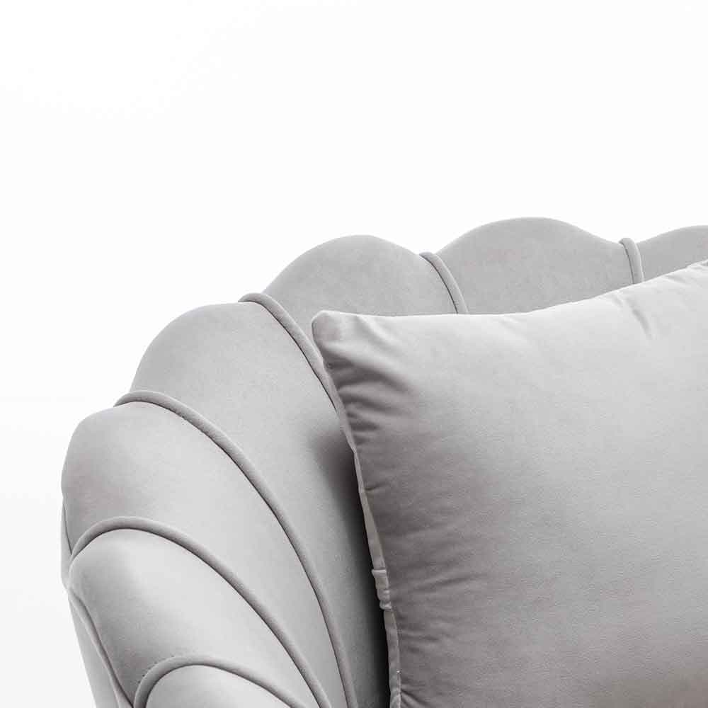 Sedia Poltrona Relax Velluto e Metallo Imbottita Design Moderno Grigio Piedi Oro in Poltrone Danyx - Casoria, commercioVirtuoso.it