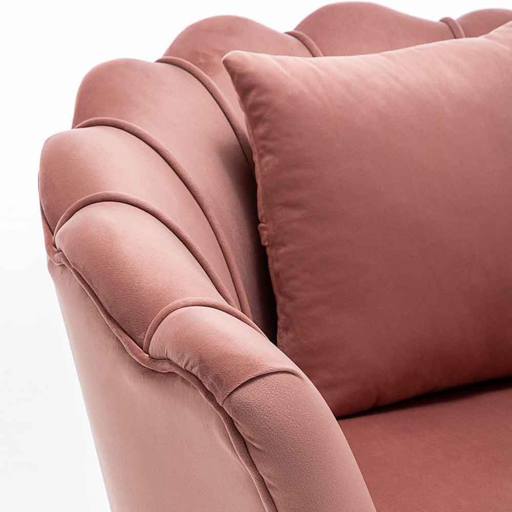 Sedia Poltrona Relax Velluto e Metallo Imbottita Design Moderno Rosa Piedi Oro in Poltrone Danyx - Casoria, commercioVirtuoso.it