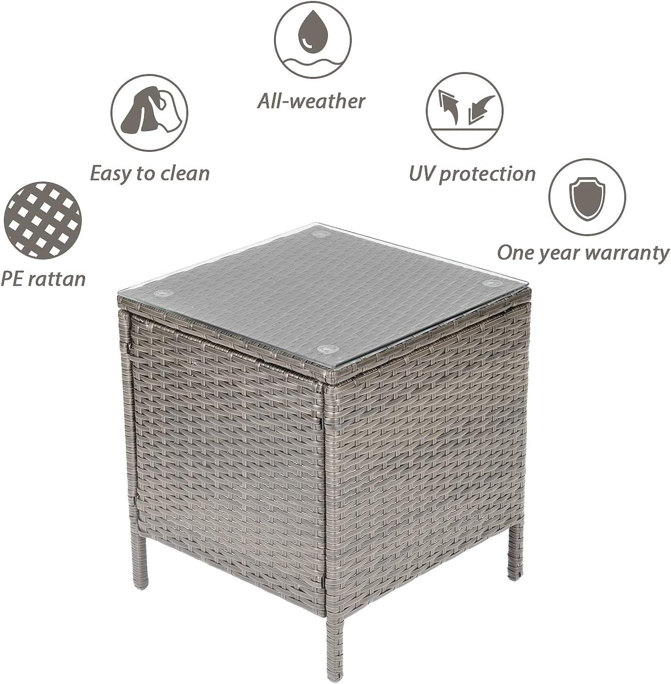 Set da Giardino 2 Poltrone 1 Tavolino Rattan Intrecciato Beige e Cuscini Ecrù in Divanetti Danyx - Casoria, commercioVirtuoso.it