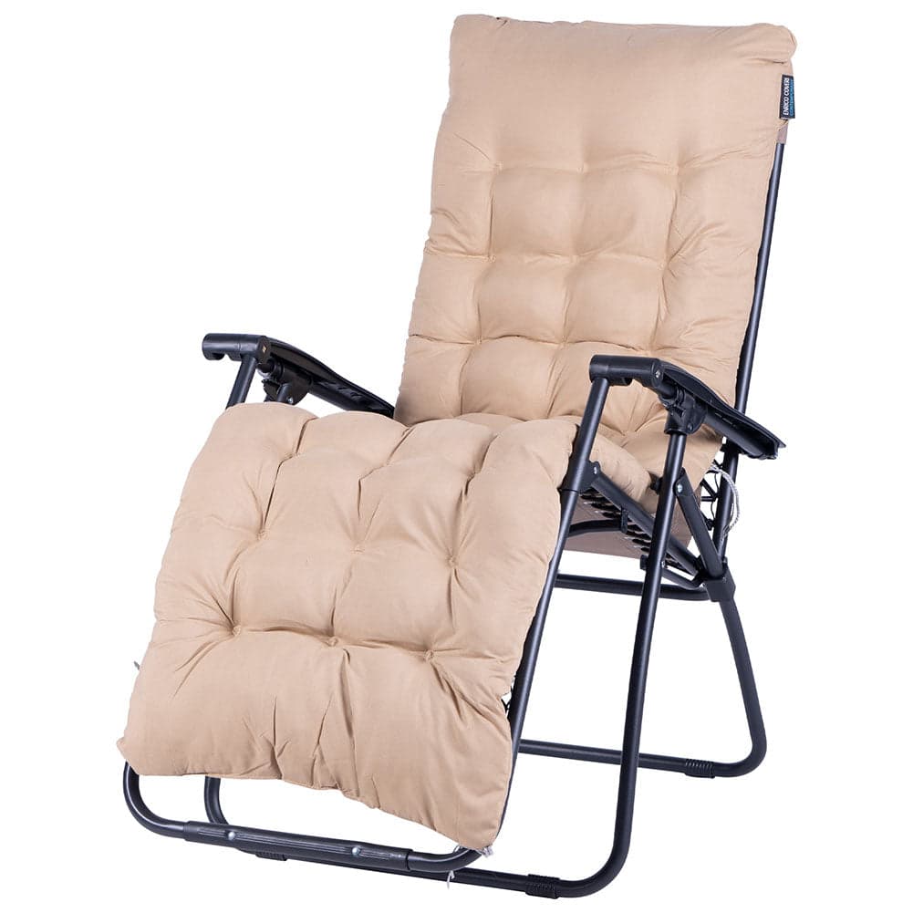 Sdraio Poltrona Giardino Con Cuscino Gravita Zero Pieghevole Acciaio Oxford Beige in Lettini Danyx - Casoria, commercioVirtuoso.it