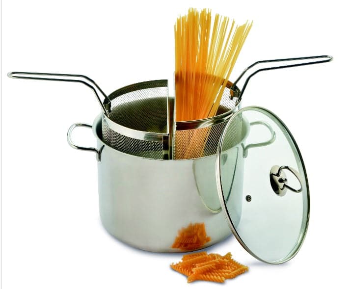 Pentola Doppia Cottura 24cm Acciaio Inox Kit Bipasta 2Cestelli Coperchio Temperato in Pentole per pasta Danyx - Casoria, commercioVirtuoso.it