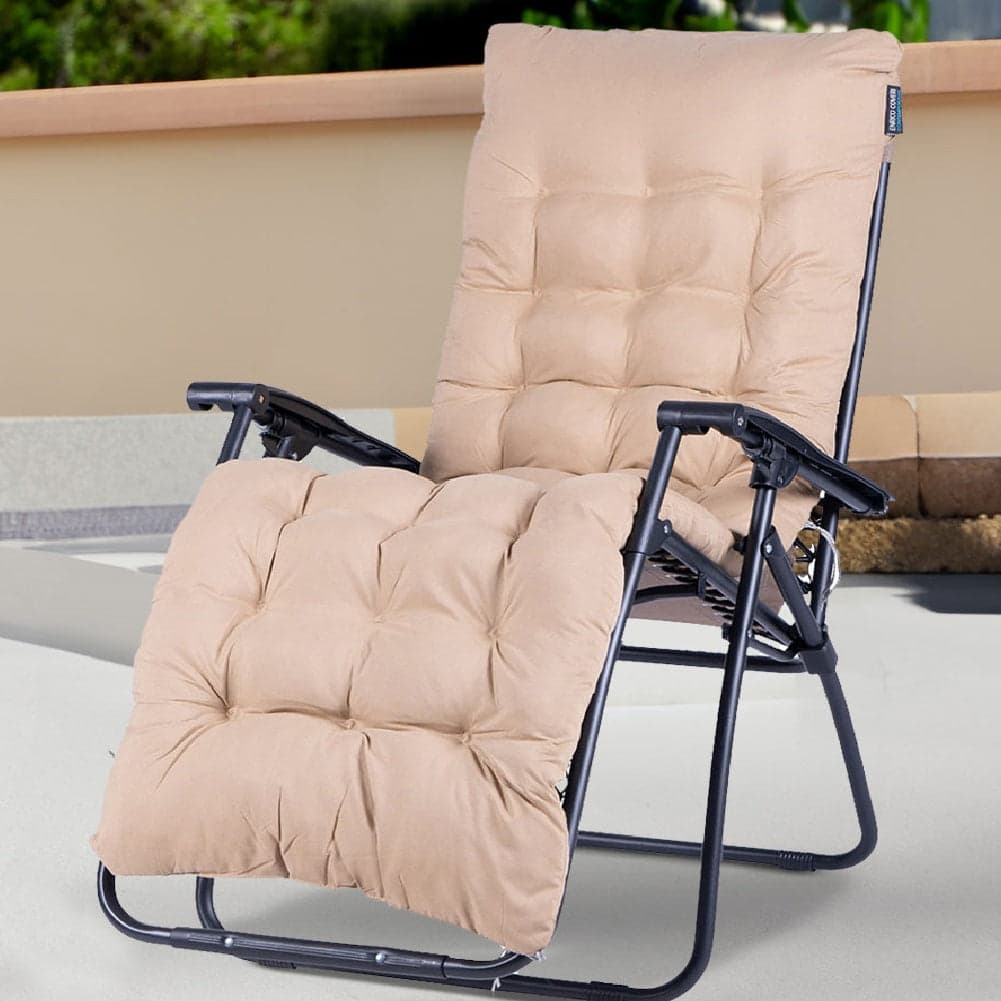 Sdraio Poltrona Giardino Con Cuscino Gravita Zero Pieghevole Acciaio Oxford Beige