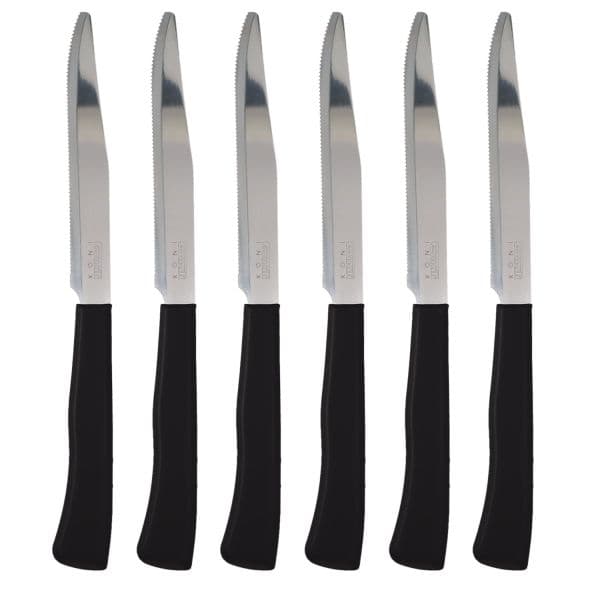 Coltelli Bistecca 24pz Manico in Polipropilene Doppia Affilatura 22cm Nero in Coltelli da bistecca Danyx - Casoria, commercioVirtuoso.it