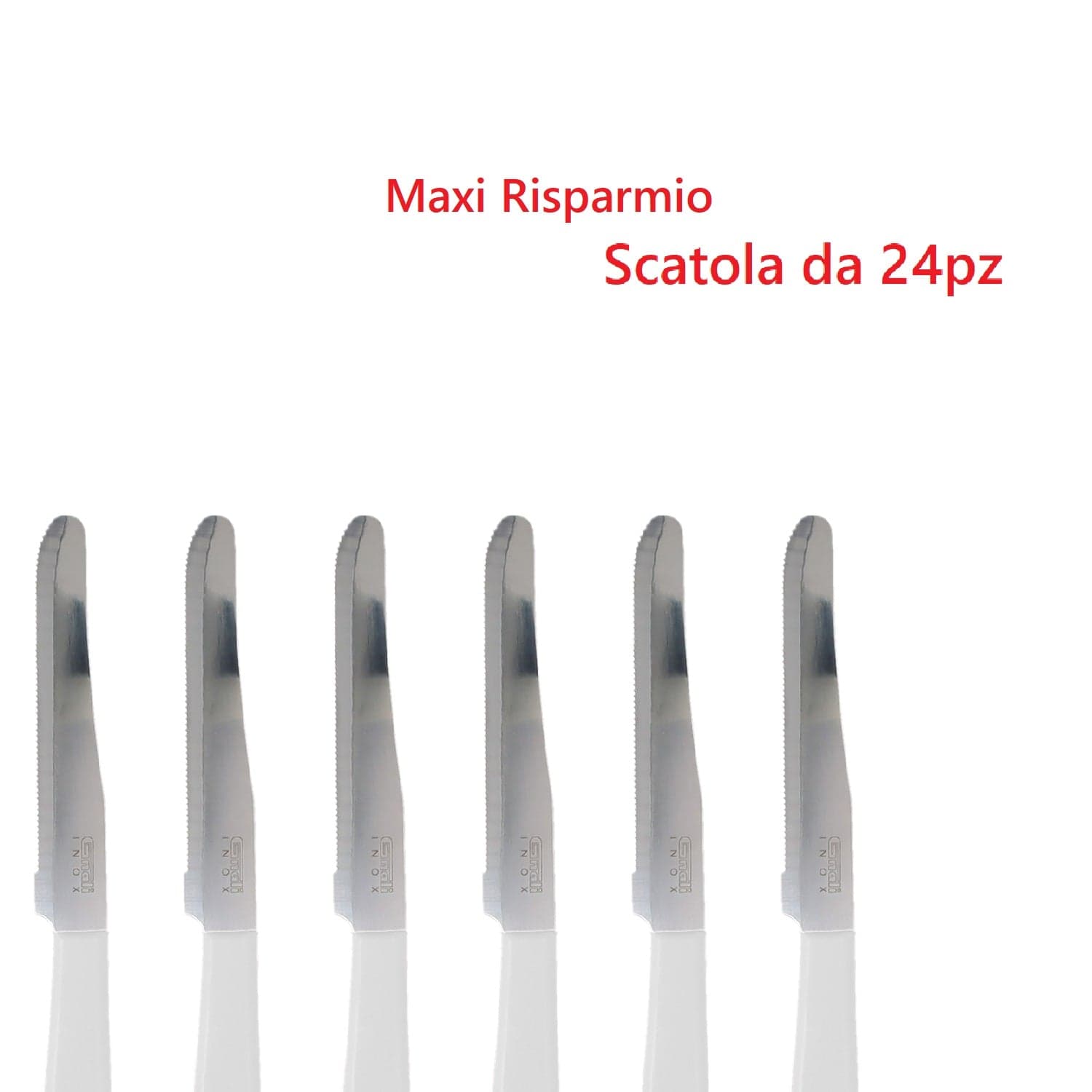 Coltelli da Tavola 24pz Manico in Polipropilene Doppia Affilatura 22cm Bianco in Coltelli da bistecca Danyx - Casoria, commercioVirtuoso.it