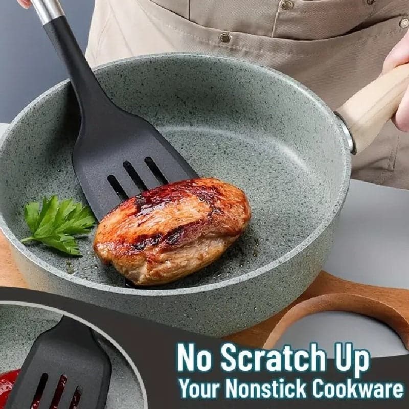 Utensili da Cucina 6pz in Acciaio e Nylon Non Graffiano Antiaderenti Nero Cromo in Cucchiai da cucina Danyx - Casoria, commercioVirtuoso.it