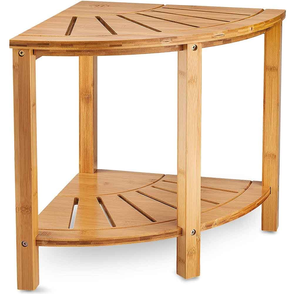 Scaffale in Legno Bambù 40x40 H 43 cm Multiuso 2 Ripiani Camera Ingresso Bagno in Unità di mensole Danyx - Casoria, commercioVirtuoso.it