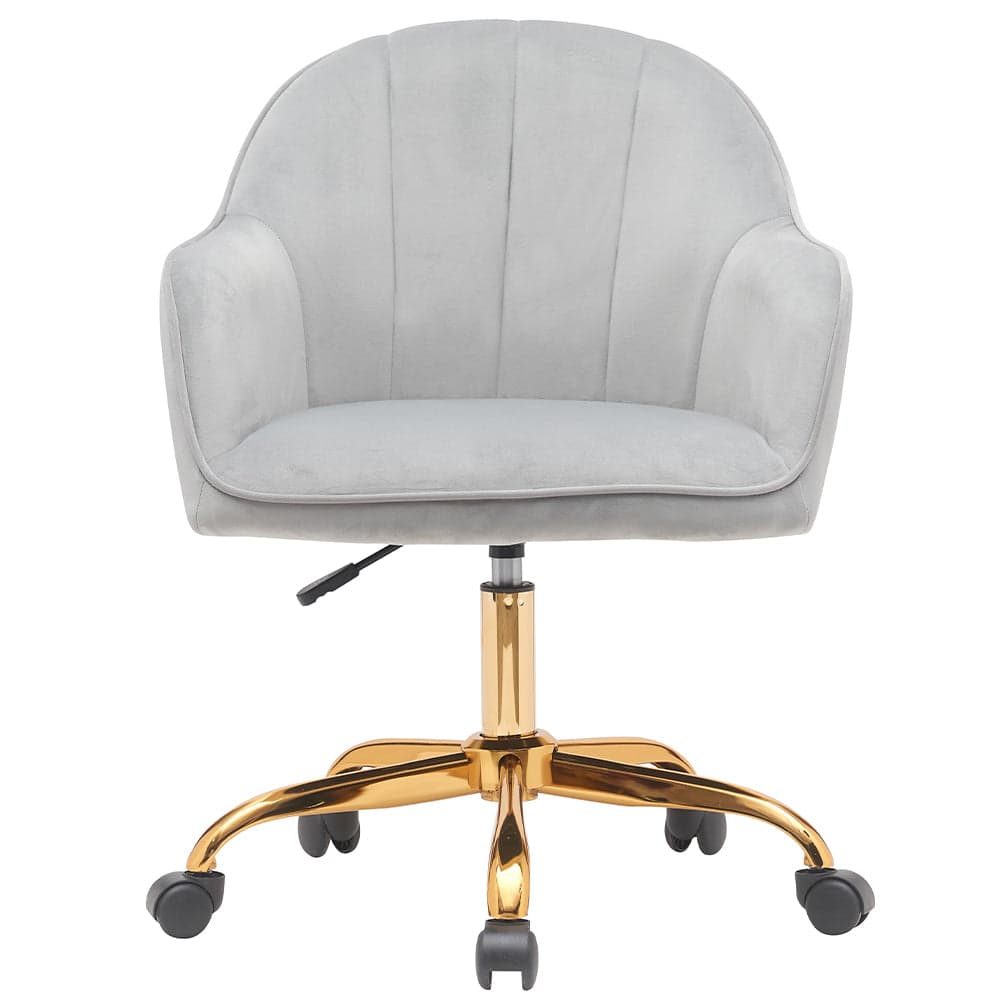 Sedia Poltrona Girevole Casa Ufficio in Velluto Grigio e Metallo Oro 5 ruote Elegante in Sedie da scrivania Danyx - Casoria, commercioVirtuoso.it
