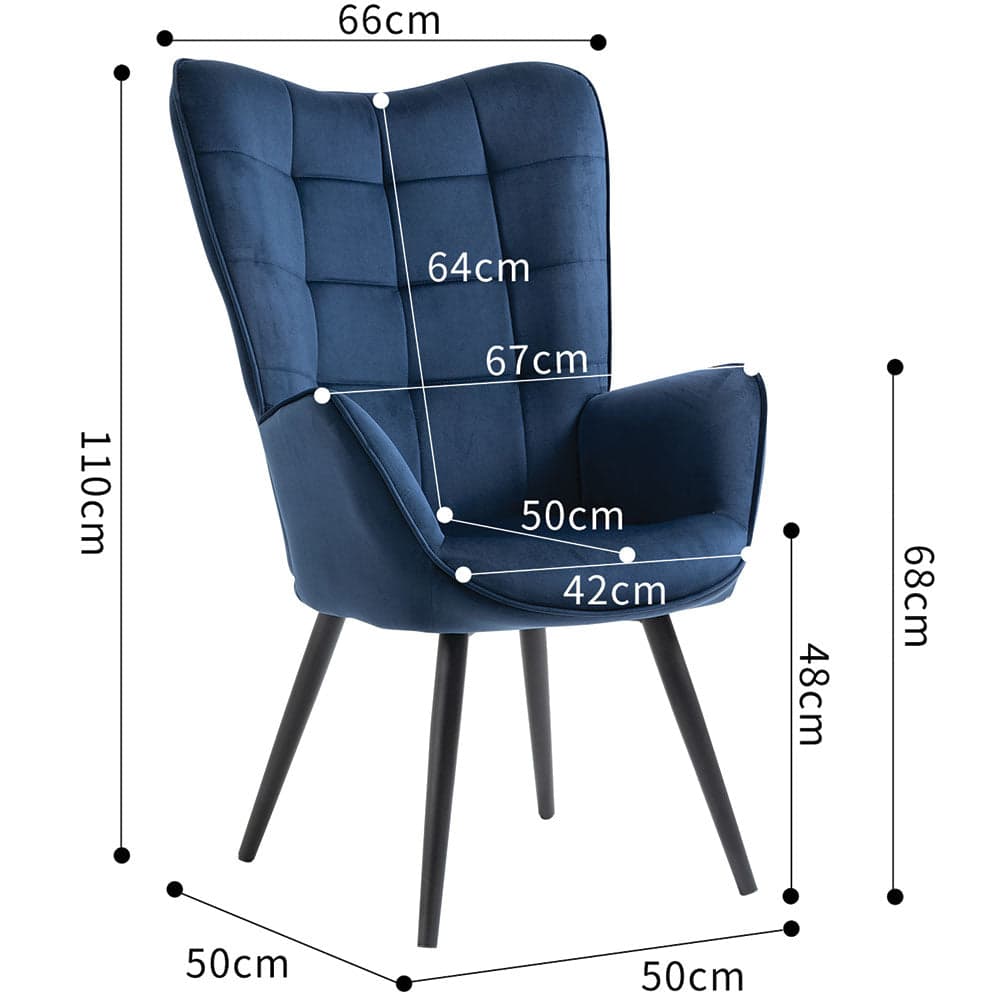Poltrona Moderna Casa e Ufficio Velluto Blu Schienale Tipo Cester Ergonomica in Sedie da scrivania Danyx - Casoria, commercioVirtuoso.it