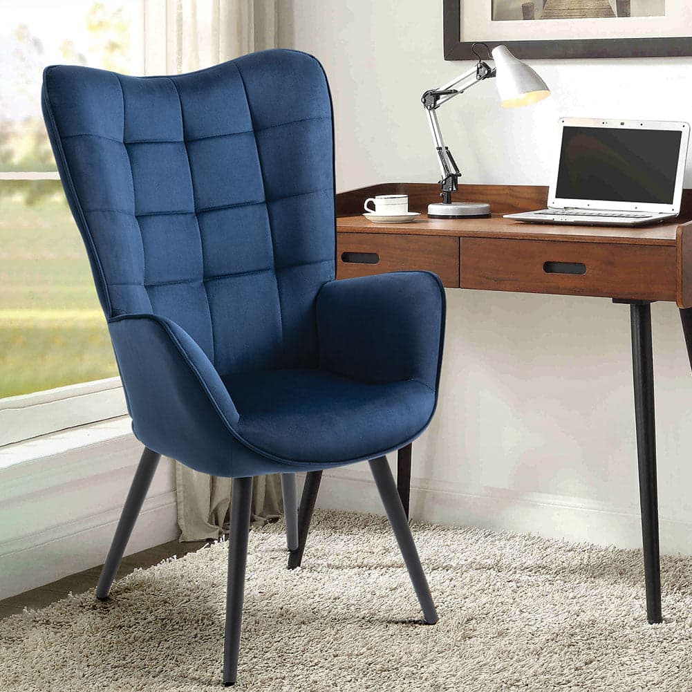 Poltrona Moderna Casa e Ufficio Velluto Blu Schienale Tipo Cester Ergonomica in Sedie da scrivania Danyx - Casoria, commercioVirtuoso.it