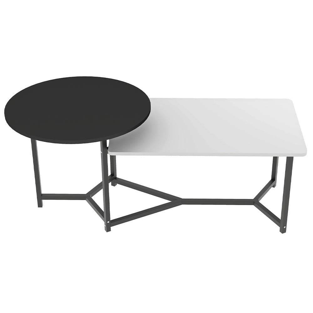 Tavolino Salotto Basso Caffè 2 Ripiani Design Moderno 125x60 H 50cm Bianco Nero in Tavolini da caffè Danyx - Casoria, commercioVirtuoso.it