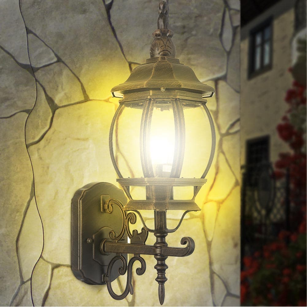 Lanterna da Giardino 22 x H 52 cm Stile Vittoriano Classico 1 x E27 Grigio e Ottone in Lanterne a candela decorative Danyx - Casoria, commercioVirtuoso.it
