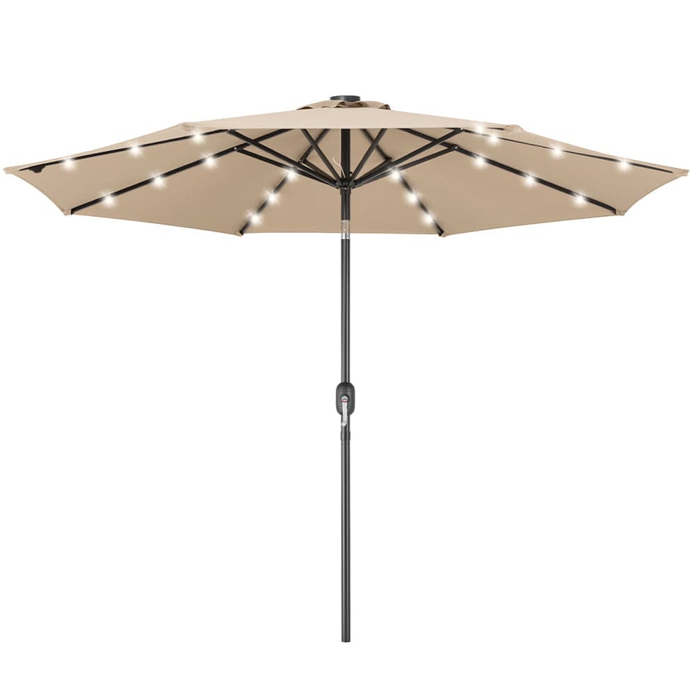 Ombrellone 270cm Luci Led Integrate Ricarica Solare Anti UV 8 Stecche Ecrù in Ombrelloni Danyx - Casoria, commercioVirtuoso.it