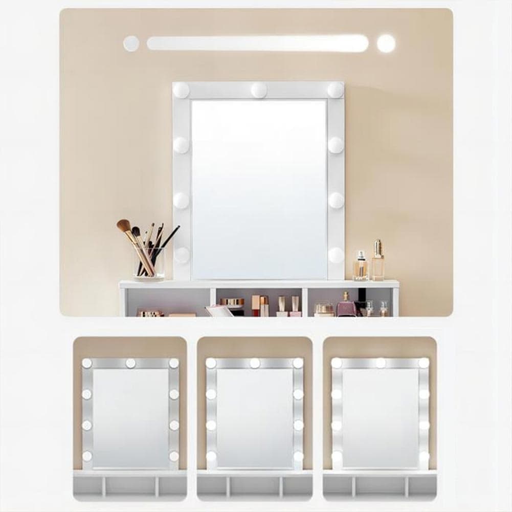 Consolle Trucco con Specchio a Led Mobile Makeup 2Cassetti 80x40 H 145cm Luce Regolabile in Toelette Danyx - Casoria, commercioVirtuoso.it